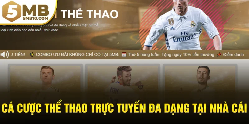 Cá cược thể thao trực tuyến đa dạng tại nhà cái